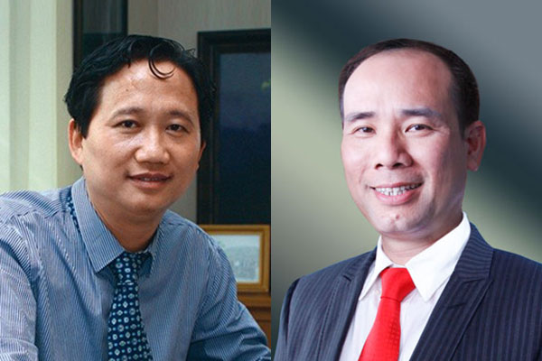 Trịnh Xuân Thanh (trái) và Vũ Đức Thuận là những tay chân thân tín của Bí thư Thành ủy Sài Gòn Đinh La Thăng. Ảnh: VTC