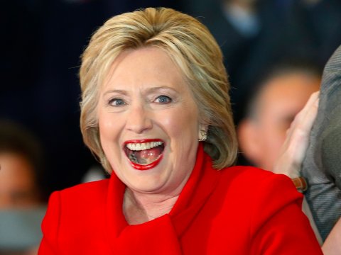 Bà Hillary lạc quan. Photo courtesy: AP