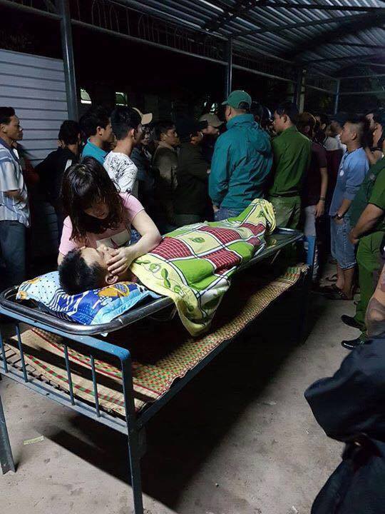 Thi hài nạn nhân tại nhà xác Trung tâm Y tế thị xã An Nhơn. Ảnh: Facebook Lê Nguyễn Hương Trà 